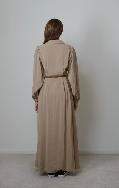 LATTE BELTED MAXI