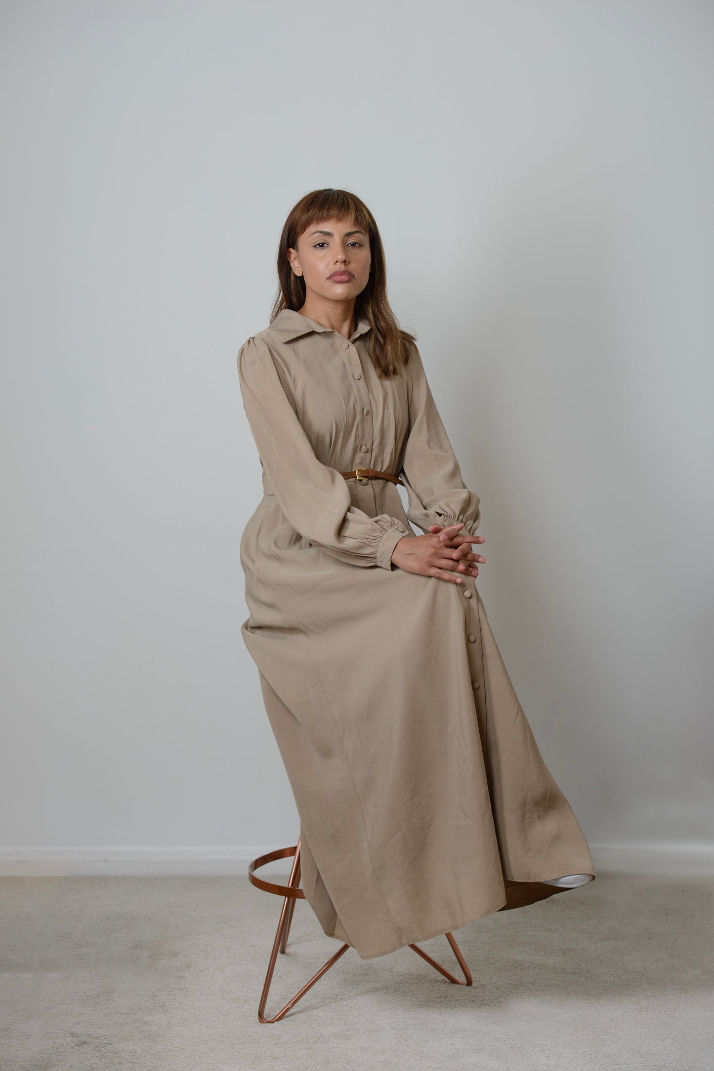 LATTE BELTED MAXI