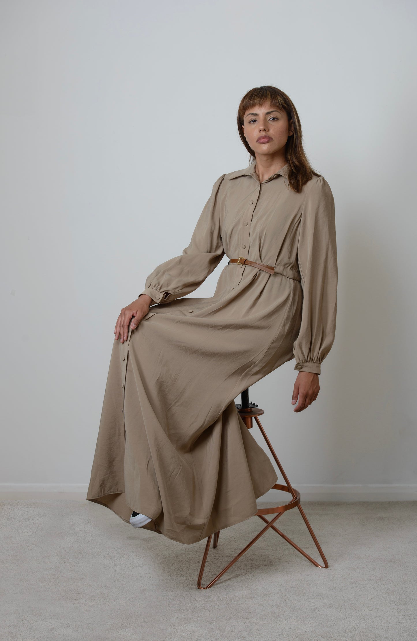 LATTE BELTED MAXI